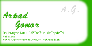 arpad gomor business card